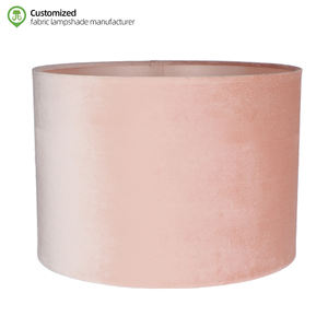 Hot Selling Handmade Modern Indoor Western Standard Pink <strong>Velvet</strong> Eco-Friendly E27 Nordic UK European <strong>Lampshade</strong> - Product Image 1