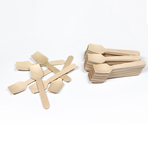 Piccoli cucchiai da gelato in legno per degustazione, campionamento yogurt - Product Image 2