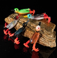 Señuelos de pesca de superficie para patos con patas giratorias, cebo duro flotante para pesca de lubina