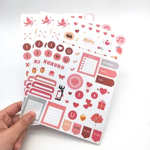 Custom Printing Kids Brief Gestanst Sticker Vel Full Color Plakboek Planner Journal Herbruikbare Sticker Boek