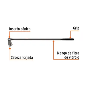 Truper 1.8 lb 54 'fibra maniglia zappa corsia n. 1 scatola di 4 unità - Product Image 2