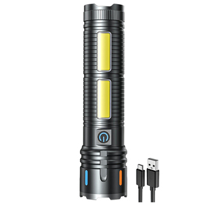 Siêu Sáng Ngoài Trời Đa Chức Năng <span class=keywords><strong>Torch</strong></span> LED Tay Đèn Pin ABS Cơ Thể Có Thể Điều Chỉnh Ảnh Ánh Sáng USB Sạc Không Thấm Nước AA - Product Image 1