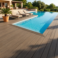 Revêtement de terrasse en WPC ignifuge, antidérapant, imperméable, à grain de bois 3D, pour jardin, piscine, terrasse