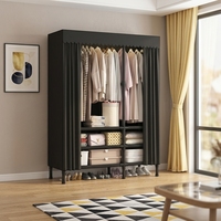 Armoire de rangement multi-niveaux en tissu pour hôtel avec structure métallique