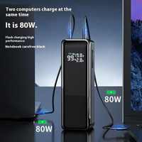 Kitway 30000mAh haute capacité 80W charge rapide 2-en-1 batterie externe et chargeur mobile avec affichage LED pour ordinateurs portables