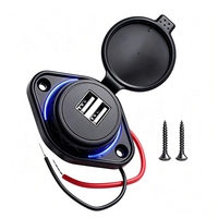 Adaptateur de prise de chargeur de voiture USB pour bateau 12V 24V 3.1A chargeur USB de bus à double port avec anneaux de lumière LED