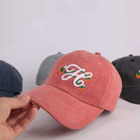Casquette de baseball unisexe rétro non structurée en coton lavé avec logo personnalisé brodé en 3D, style délavé, 6 panneaux, type Dad Hat