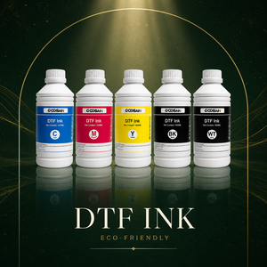 Encre d'impression DTF CMYK blanche à base d'eau 1000ml pour systèmes d'impression numérique par transfert thermique direct sur film – Vente en gros - Product Image 1