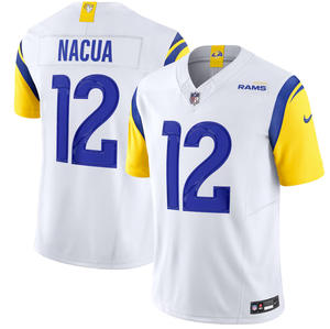 Мужская молодежная футболка для американского футбола Лос-Анджелес # 17 Пука Накуа # 10 Купер Купп # Футболка с короткими рукавами 99 Аарон Дональд, сшитая на заказ - Product Image 5