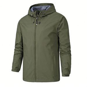 Waterproof <b>Reflective</b> 100% Polyester <b>Running</b> Windbreaker <b>Jacket</b> Long Thin Hooded Breathable Quick Dry Custom Logo Plus Men's - Product Image 2