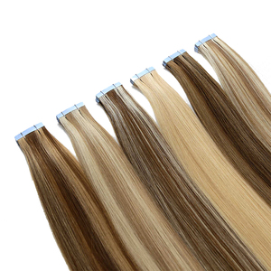 Cabello humano virgen 100% de alta calidad, cinta rubia doble dibujada en extensiones de cabello Remy - Product Image 1