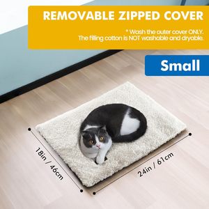 Cama para gatos autocalentable de 24x18 pulgadas, alfombrilla para perros con autocalentamiento, cubierta extraíble inferior antideslizante, almohadilla térmica lavable para mascotas para interiores - Product Image 3