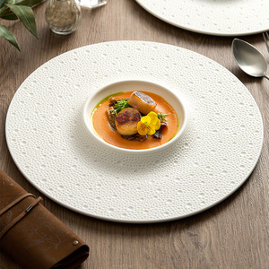 Assiette à dîner en céramique Plat froid blanc Pâtes Spaghetti Dessert Salade Purée Plateau de service Plateau d'exposition Banquet Restaurant Vaisselle - Product Image 1