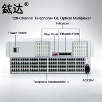 Multiplexeur téléphonique 128 ports FXS/FXO avec PCM GE, 128 ports vocaux RJ11 sur fibre avec Gigabit Ethernet