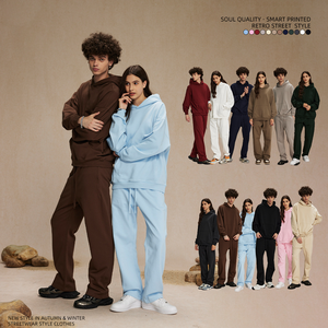 เสื้อฮู้ดดี้ทรงหลวม น้ำหนัก 430 กรัม สไตล์อเมริกัน สำหรับฤดูหนาว พิมพ์ลายโลโก้ ชุดวอร์มผู้ชาย ปักลายตามสั่ง - Product Image 4