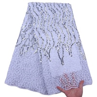 African Tulle Lace Fabric with Stones, Milk Lace Fabric
