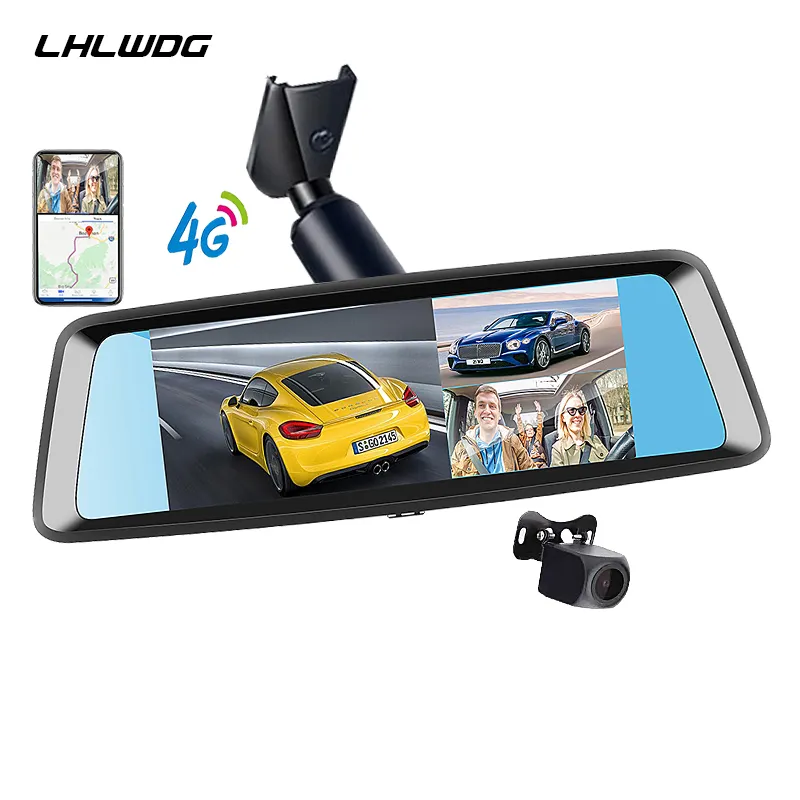 OEM 자동차 dvr 4G 대시 캠 3 채널 1080P 카메라 후면 1080P 오두막 3 카메라 GPS 와이파이 자동차 레코더 자동차 블랙 박스