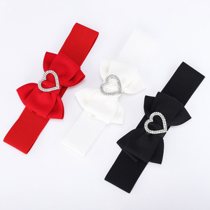 <span class=keywords><strong>Ceinture</strong></span> Corset en Tissu avec <span class=keywords><strong>Boucle</strong></span> Cœur en Cristal Mignonne, <span class=keywords><strong>Ceinture</strong></span> Large <span class=keywords><strong>Élastique</strong></span> Extensible pour Filles, Nœud Papillon, <span class=keywords><strong>Ceinture</strong></span> Large et Douce pour Robe - Product Image 1