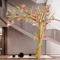 Arbre Artificiel Décoratif Grande Taille, Arbre à Vœux, Support de Repose pour Chat et Oiseau Style Branche, 100cm-200cm, en Tissu, pour Extérieur