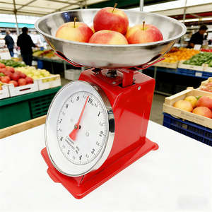 Veidt Weigh 10kg Kitchen <b>Mechanical</b> Dial <b>Scale</b> Household Spring Iron Metal Platform ZZSP-601-10kg Stainless Steel Tray a - Product Image 2