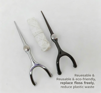Fil dentaire écologique en charbon de bambou biodégradable zéro déchet, nettoyant pour dents à la cire de candelilla, plusieurs saveurs, OEM