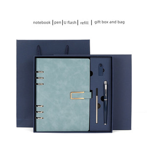 Biểu tượng tùy chỉnh in PU da <span class=keywords><strong>A5</strong></span> máy tính xách tay thiết lập bìa cứng xoắn ốc Loose-Leaf notepad Organizer địa chỉ cuốn sách Tạp Chí với hộp quà tặng - Product Image 6