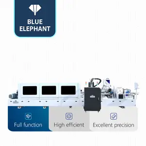 BLUEELEPHANT Randbandmaschine Baustein Holz automatische Randbandbandmaschine mit Vorfräsen in AMERIKA