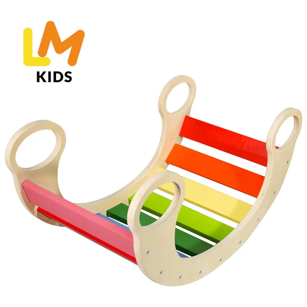 LM KIDS 어린이 접이식 유아 나무 몬테소리 등반 아치 흔들 의자 장난감