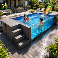 Piscine hors sol en fibre de verre, jacuzzi spa modulaire de style resort haut de gamme, installation facile, taille personnalisée.