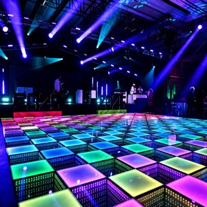 Pista de Baile LED 3D con Espejo de 60x60cm |   Control DMX512 y Activación por Sonido con Clasificación IP67 para Actuaciones de DJ en Discotecas - Product Image 1