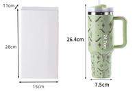 GC Tasse Isotherme de 40oz, Bouteille d'Eau en Acier Inoxydable Isotherme Sous Vide avec Couvercles et Pailles, Gobelet Réutilisable