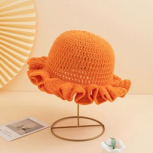 Gorro de Pescador de Lana Tejido a Mano con Borde Rizado, Color Sólido, para Otoño e Invierno, Unisex, de Alta Calidad - Product Image 5
