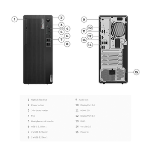 LenovoE ThinkCentre M70T G3 Core I3/i5/i7/i9 12th Generation Series <span class=keywords><strong>Torre</strong></span> <span class=keywords><strong>PC</strong></span> Computadoras personales DDR4 RAM Oficina en casa - Product Image 3