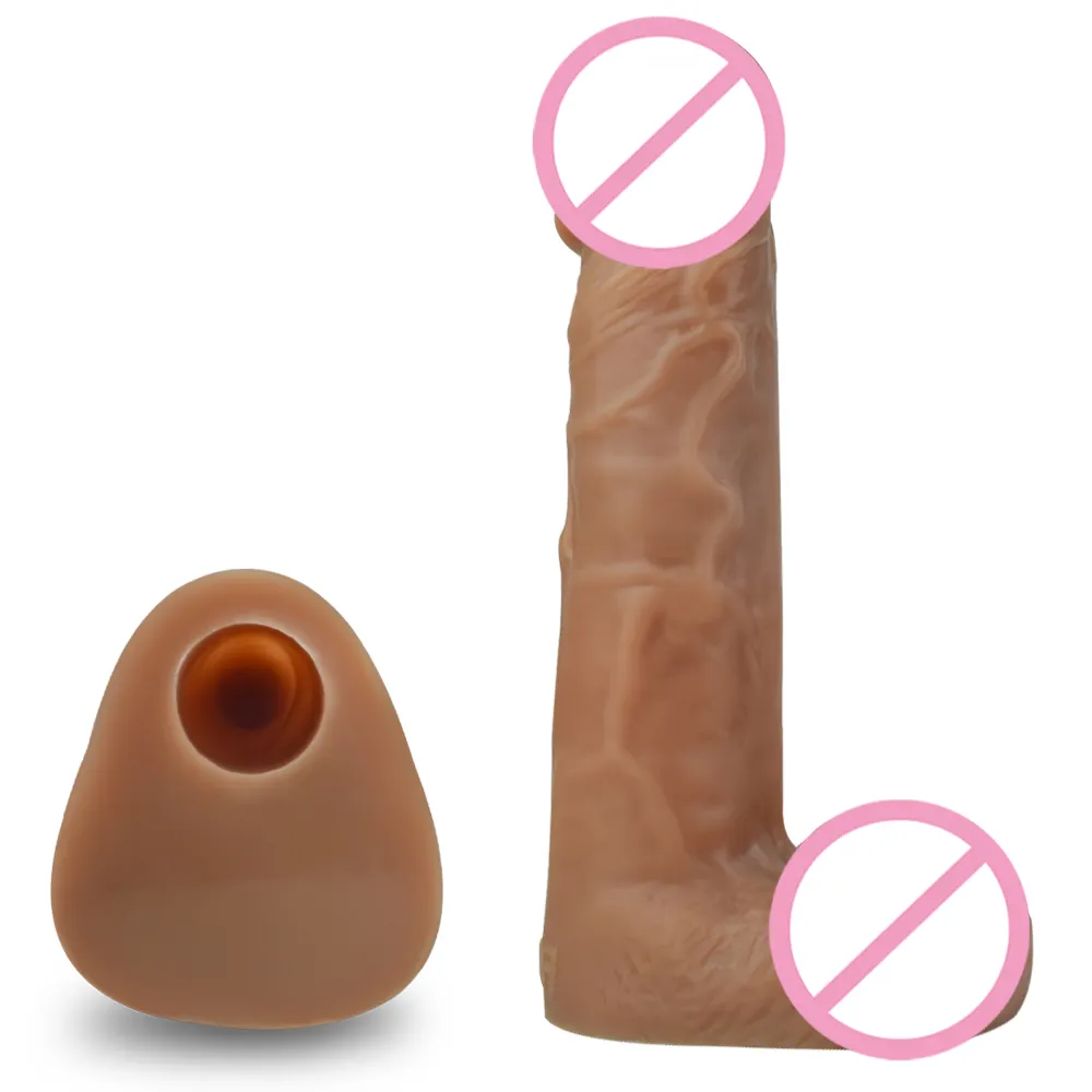 Preço de fábrica Realistic Strap on Dildo Masturbação Feminina Silicone Penis Artificial Anal Penis Sleeve para Mulheres Femininas