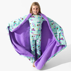 定制儿童竹子双面毛毯竹子印花实心羊毛，适用于寒冷的冬季OEKO-TEX认证 - Product Image 6