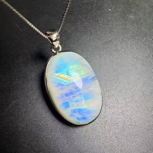 Pendentif en argent sterling S925 avec pierre de lune bleue, bijoux fins, pendentif charme en <span class=keywords><strong>labradorite</strong></span> naturelle pour femmes - Product Image 2