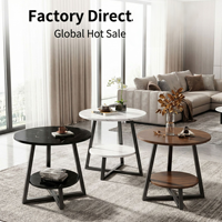 Tables d'appoint modernes en acier inoxydable double couche pour canapé et chevet, portables et écologiques, vente en gros transfrontalière