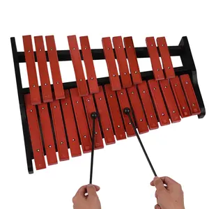 卸売 25注木製木琴-折りたたみ式教育用打楽器25ノート木製グロッケンシュピール木琴2個付き