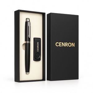 Modern Ballpoint <b>Pen</b> and Swivel USB Combo in Minimalist <b>Box</b> Metal Silk Screen Printed Bulk Custom Logo for Anniversaries - Product Image 6