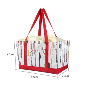 Large Insulated Grocery Bag Reusable Cooler Tote with Foam Foil Lining Drawstring Top Mesh Pocket Shopping Picnic Camping BBQ - Product Image 2