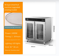 Séchoir à air chaud rotatif à 20 plateaux, séchoir commercial pour fruits, séchoir entièrement automatique pour fruits et légumes domestique, déshydrateur alimentaire