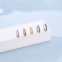 Toposh G20 G16 Bijoux de piercing corporel tendance F136 Anneau segmenté en titane Daith Helix Tragus Boucles d'oreilles segmentées articulées Zircon