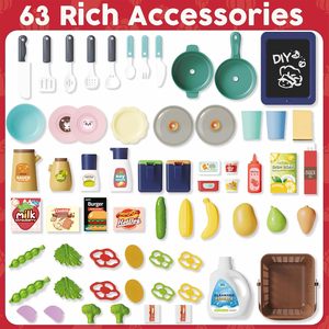 Ensemble de <span class=keywords><strong>cuisine</strong></span> de jeu d'imitation de 63 pièces avec accessoires de <span class=keywords><strong>cuisine</strong></span>, évier de jeu et ensemble d'aliments <span class=keywords><strong>pour</strong></span> filles et garçons - Product Image 5