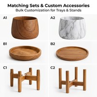 Pot de fleurs en céramique de style japonais à grain de bois imitation, conique et rond, pour plantes succulentes d'intérieur et fleurs d'extérieur