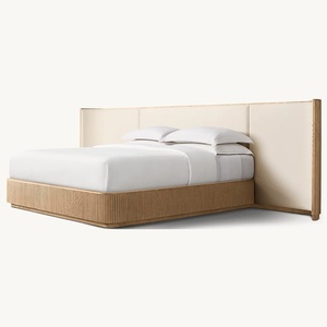 Ensemble de meubles de chambre à coucher de luxe moderne, cadres de lit, lits en bois massif, hôtel, villa, complexe hôtelier, tête de lit rembourrée douce, lit de chambre à coucher - Product Image 3