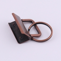 Porte-clés en métal de 32mm en cuivre antique avec porte-clés fendu de 25mm pour porte-clés