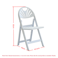 Chaise pliante en résine plastique blanche avec dossier en maille PP, écologique, imperméable et résistante aux intempéries
