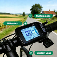 Pantalla LCD de bicicleta eléctrica con palanca de cambios de pulgar S886 con UART2 para computadora de kilometraje de velocidad de bicicleta de carretera