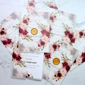 Invitations de mariage en velours <span class=keywords><strong>à</strong></span> impression florale avec sceau de cire de Logo personnalisé et cartes d'<span class=keywords><strong>invitation</strong></span> d'<span class=keywords><strong>anniversaire</strong></span> personnalisées <span class=keywords><strong>à</strong></span> impression colorée - Product Image 4