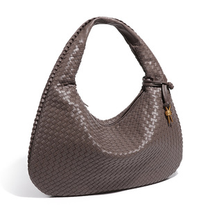 <span class=keywords><strong>Bolso</strong></span> de Hombro de Moda en Oferta, <span class=keywords><strong>Bolso</strong></span> Tipo Hobo de <span class=keywords><strong>Cuero</strong></span> PU Tejido a Mano con Cierre de Cremallera, <span class=keywords><strong>Bolso</strong></span> de Mano <span class=keywords><strong>Trenzado</strong></span> Informal para Mujer, para Viajes - Product Image 6